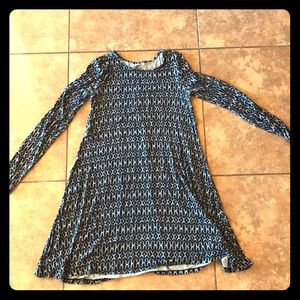 Old Navy Knit Swing Dress Black Print